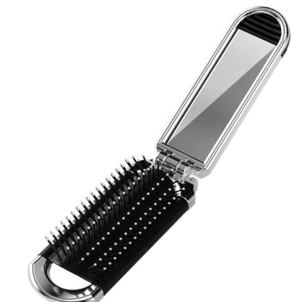 Brosse Cheveux Miroir Pliant Voyage - Accessoire Coiffure Nomade - Shopitfine