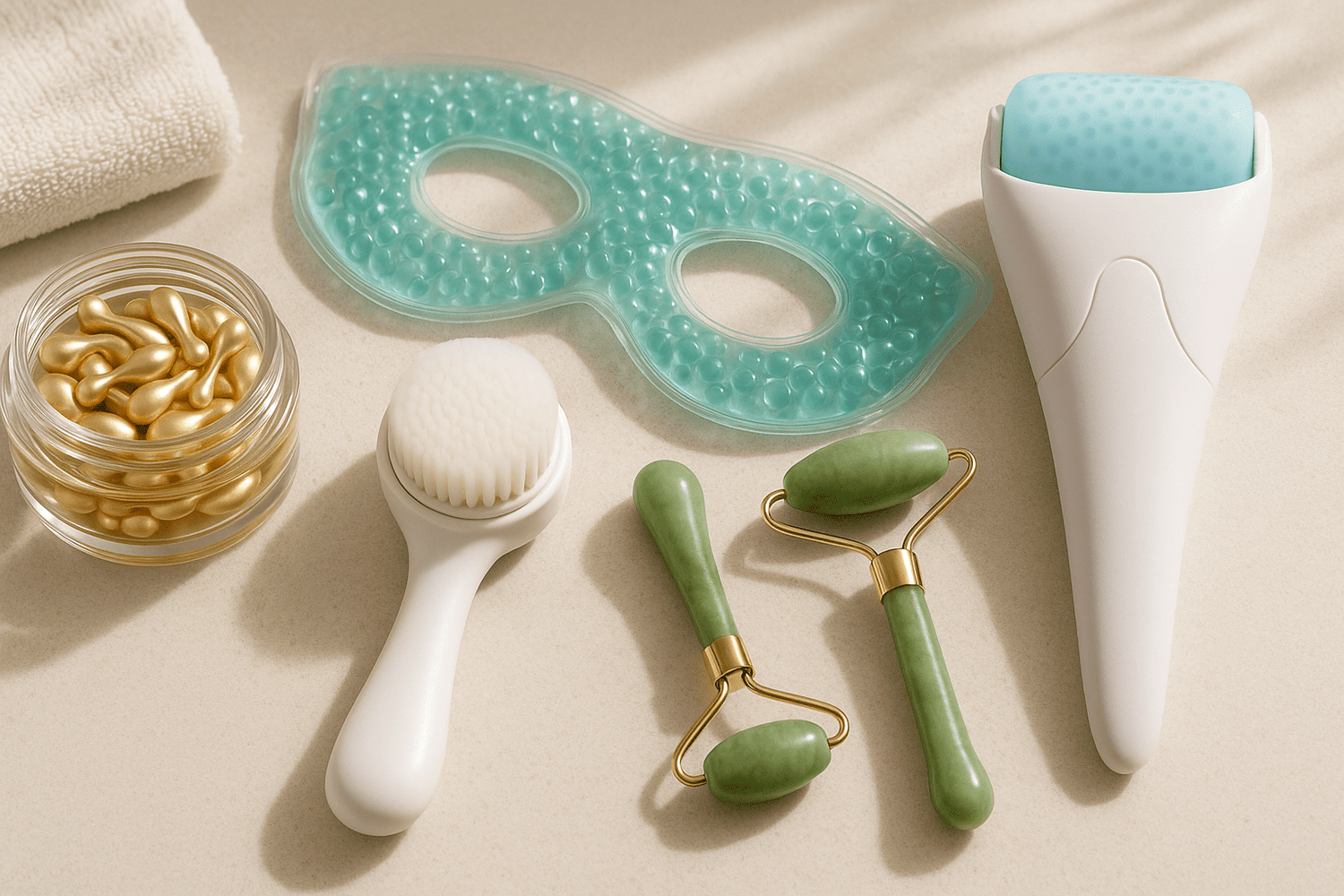 Soins du Visage Naturels - Rouleau Jade et Capsules Anti-Âge - Shopitfine