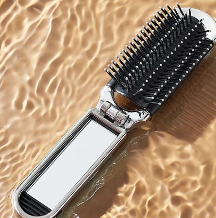 Brosse Cheveux Miroir Pliant Voyage - Accessoire Coiffure Nomade - Shopitfine